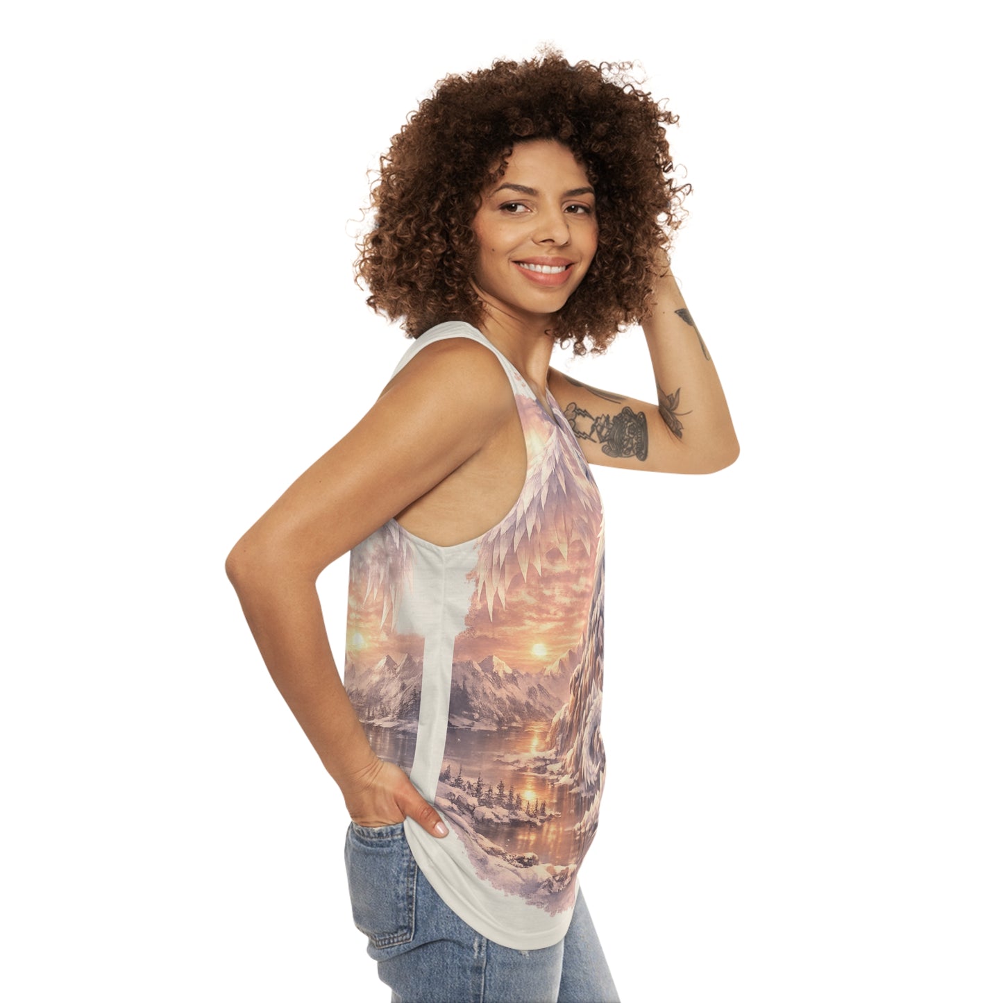 Dragon Sunrise Tank Top — Fantasy Ice Dragon All-Over Print