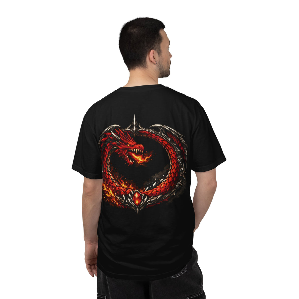 Dragon Ouroboros T-Shirt — Fiery Red Serpent Graphic Tee
