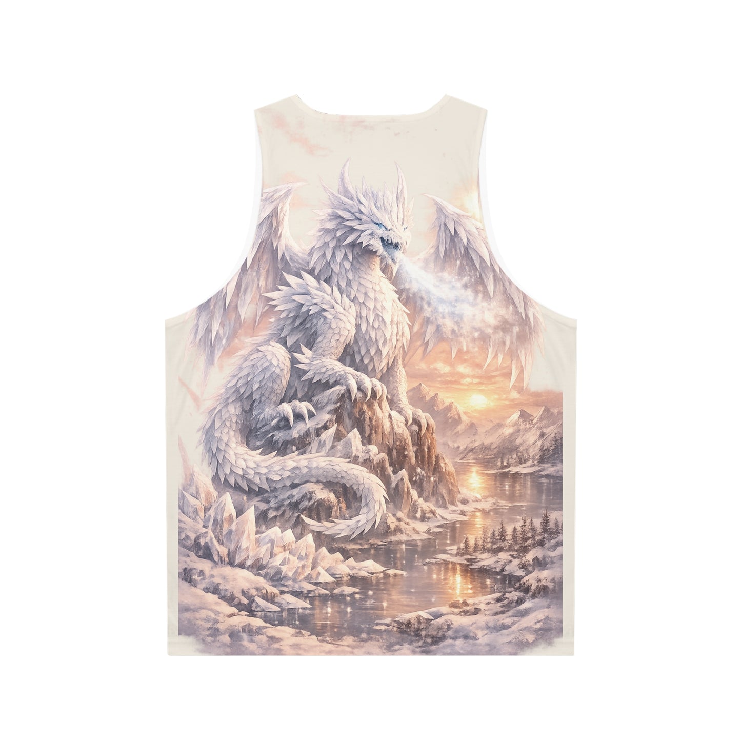 Dragon Sunrise Tank Top — Fantasy Ice Dragon All-Over Print