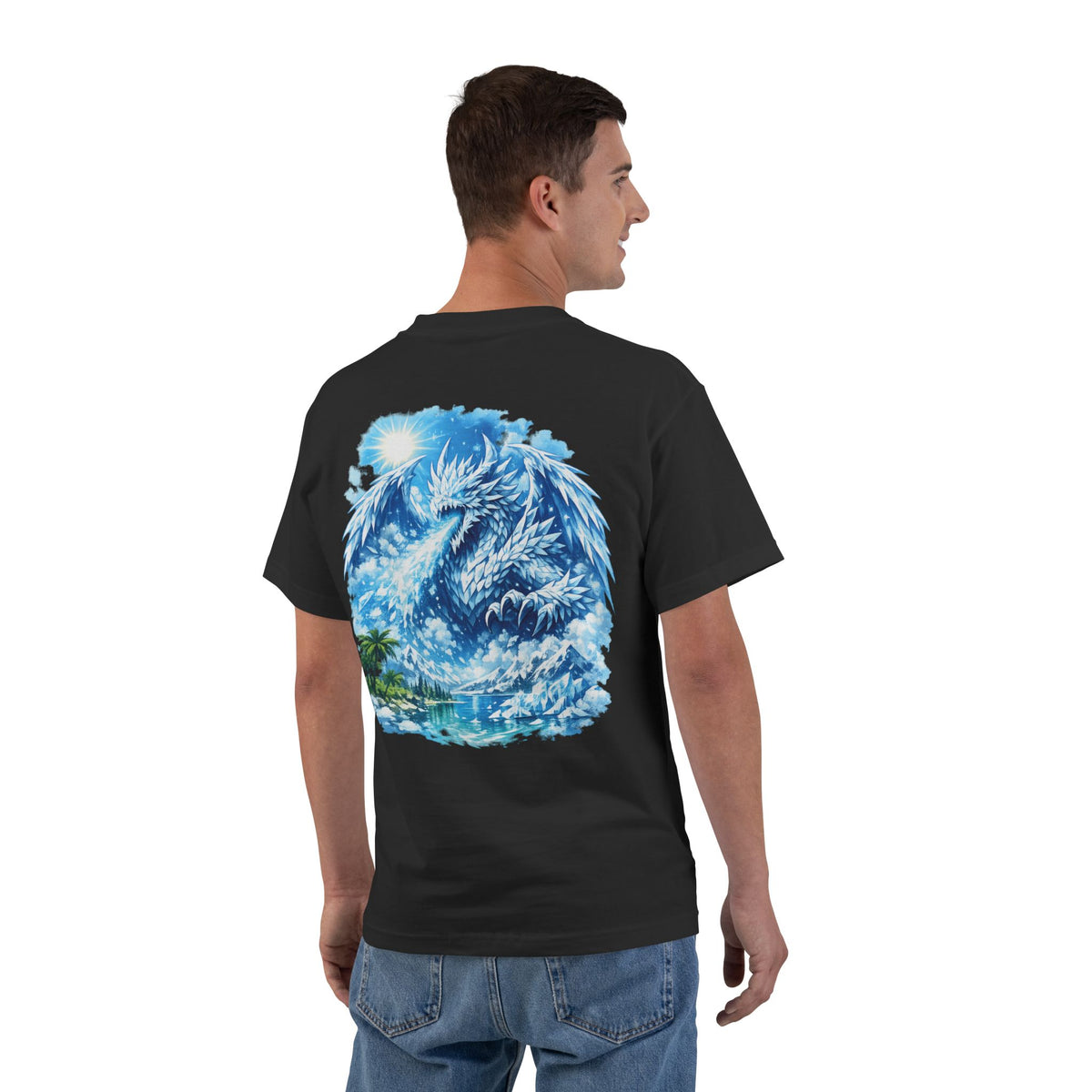 T-Shirt — Surreal Blue Cloud Dragon Graphic Tee