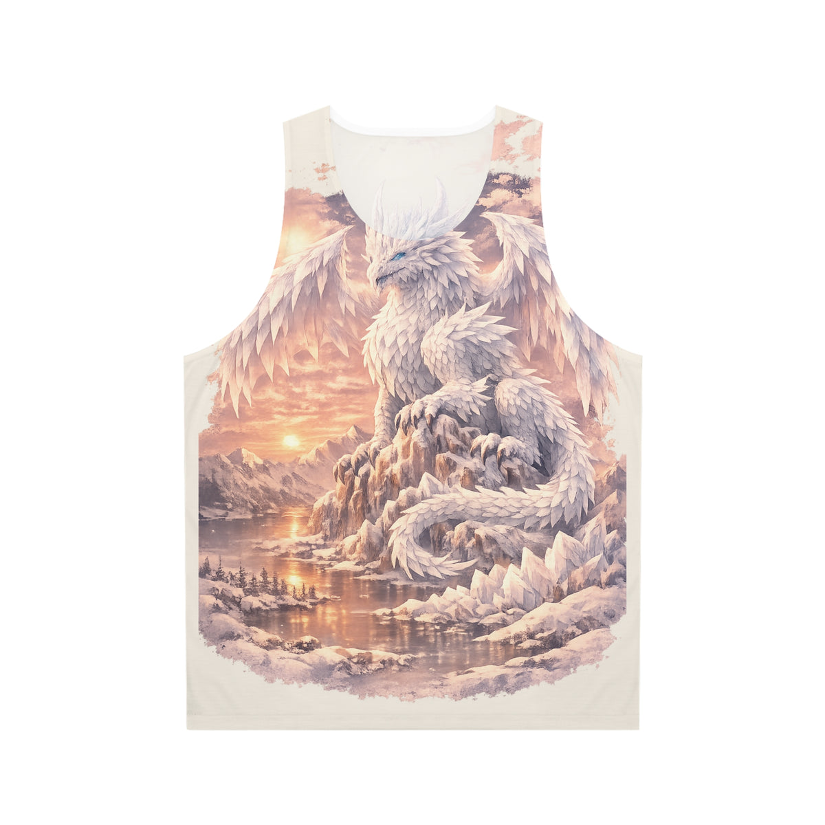 Dragon Sunrise Tank Top — Fantasy Ice Dragon All-Over Print