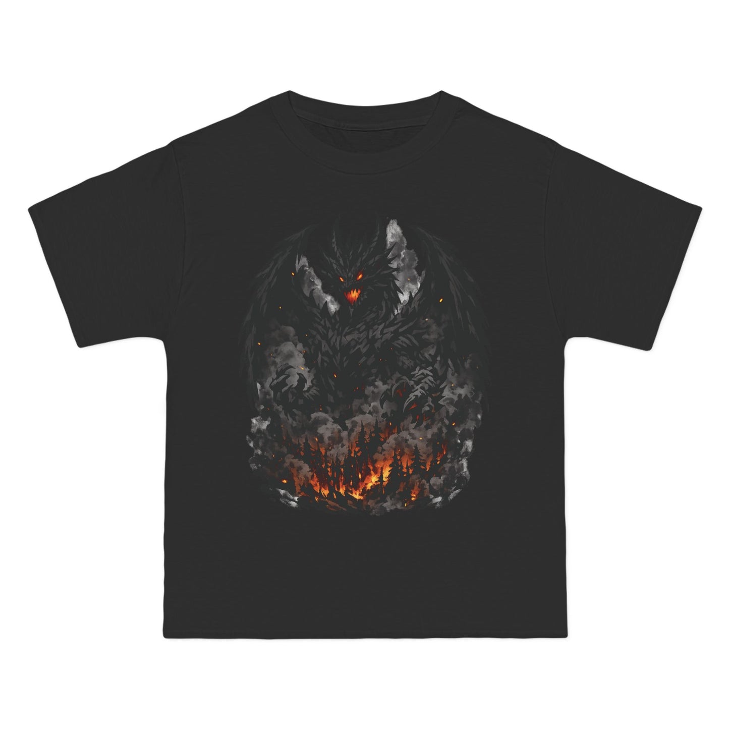 Demonic Fire Dragon T-Shirt — Dark Flame Monster Graphic Tee