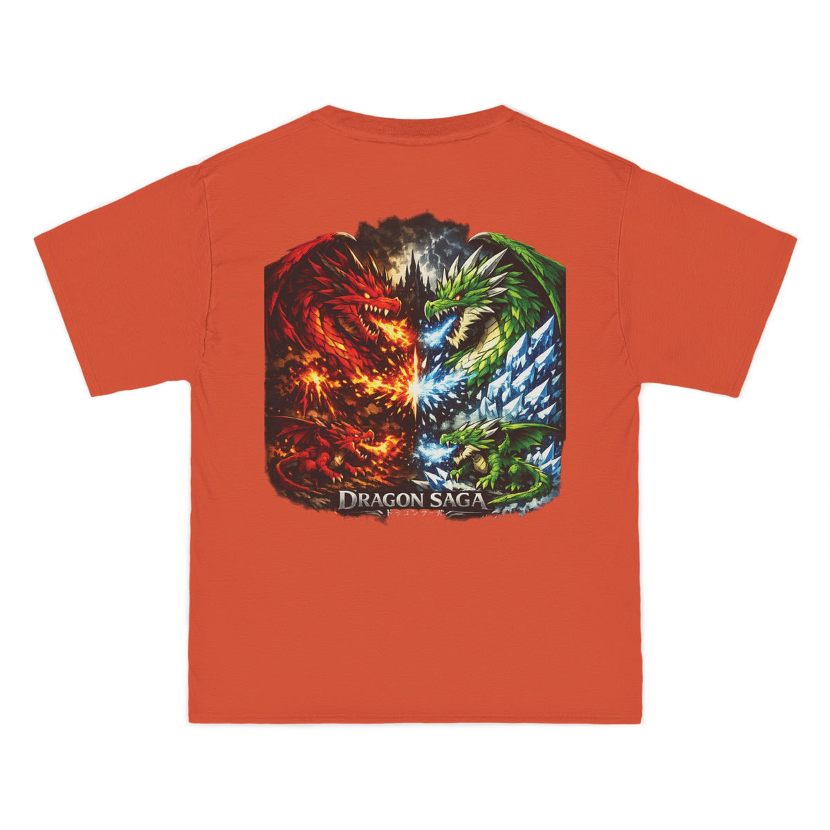 Dragon Split Face T-Shirt — Fiery & Icy Dragon Graphic Tee