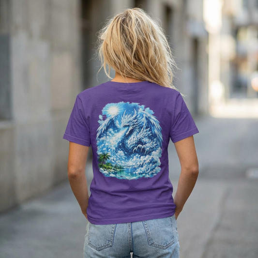 T-Shirt — Surreal Blue Cloud Dragon Graphic Tee