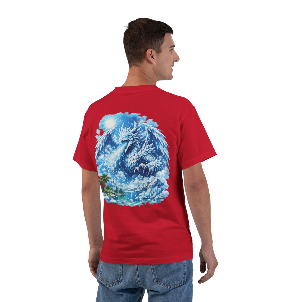 T-Shirt — Surreal Blue Cloud Dragon Graphic Tee