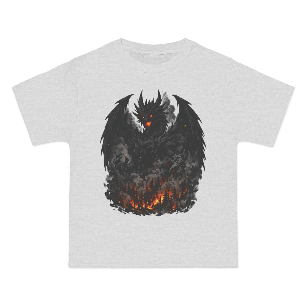 Demonic Fire Dragon T-Shirt — Dark Flame Monster Graphic Tee