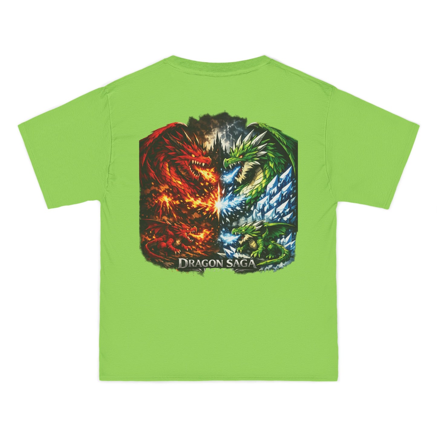 Dragon Split Face T-Shirt — Fiery & Icy Dragon Graphic Tee