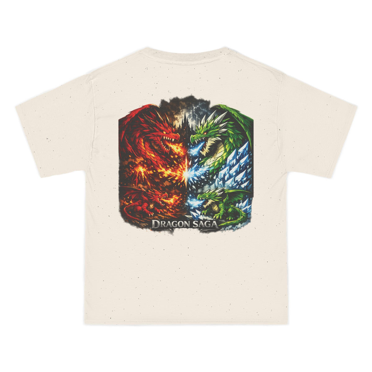 Dragon Split Face T-Shirt — Fiery & Icy Dragon Graphic Tee