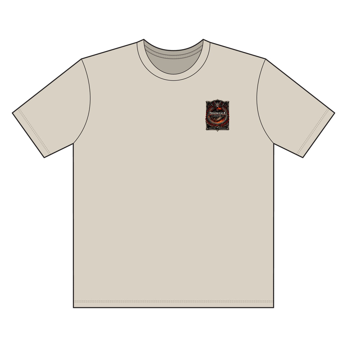 Fiery Dragon Ouroboros Graphic Tee — Chest Patch & Large Back Design