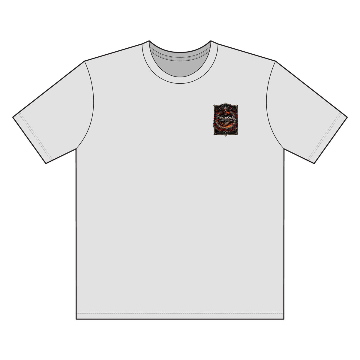 Fiery Dragon Ouroboros Graphic Tee — Chest Patch & Large Back Design