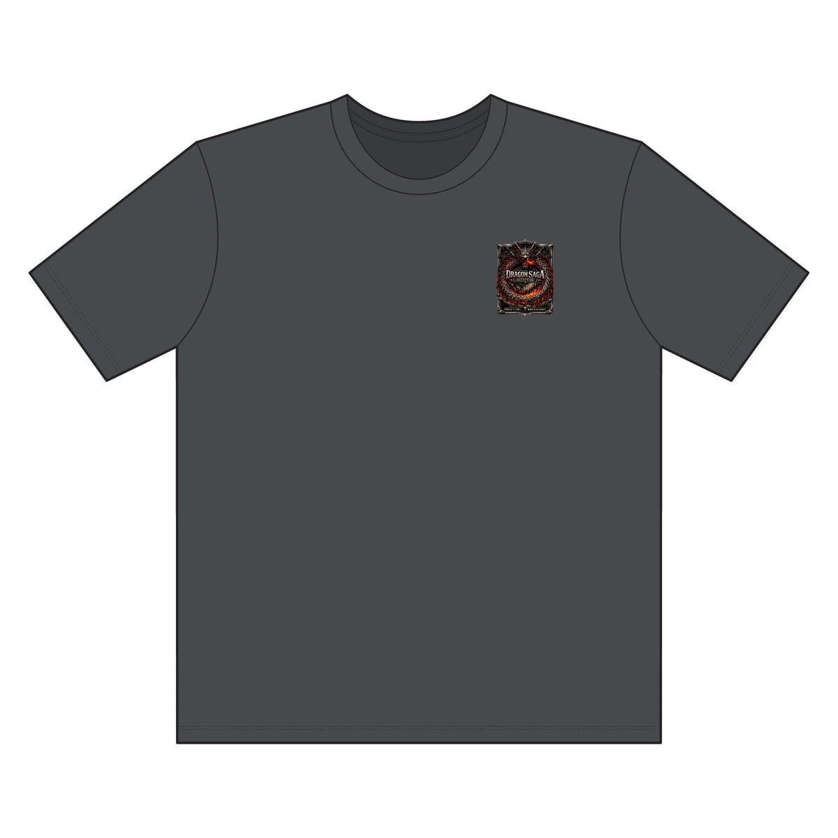 Fiery Dragon Ouroboros Graphic Tee — Chest Patch & Large Back Design