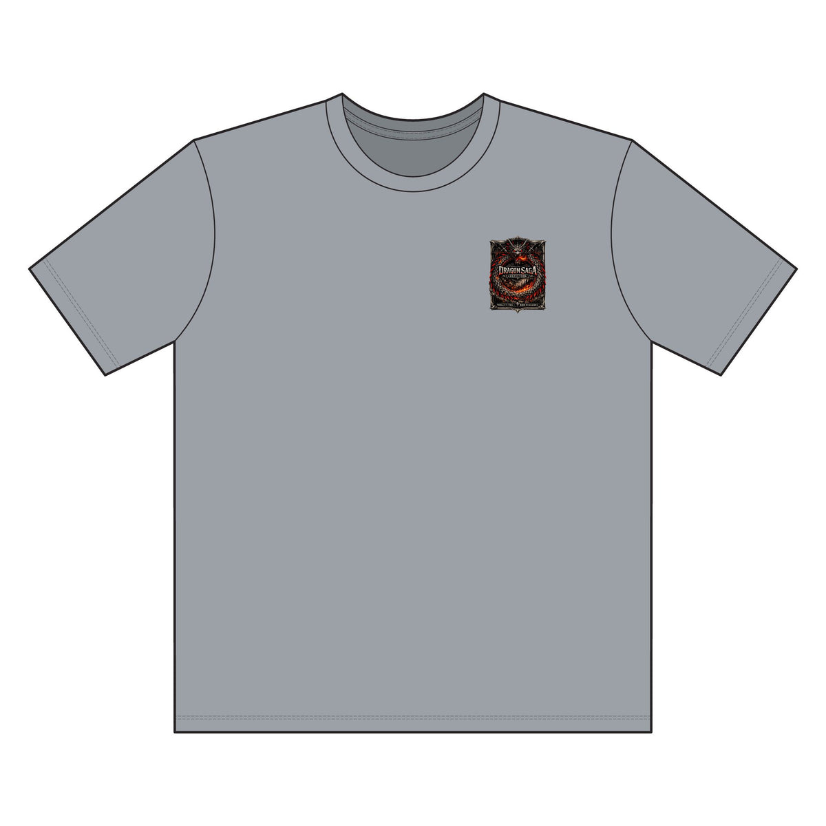 Fiery Dragon Ouroboros Graphic Tee — Chest Patch & Large Back Design