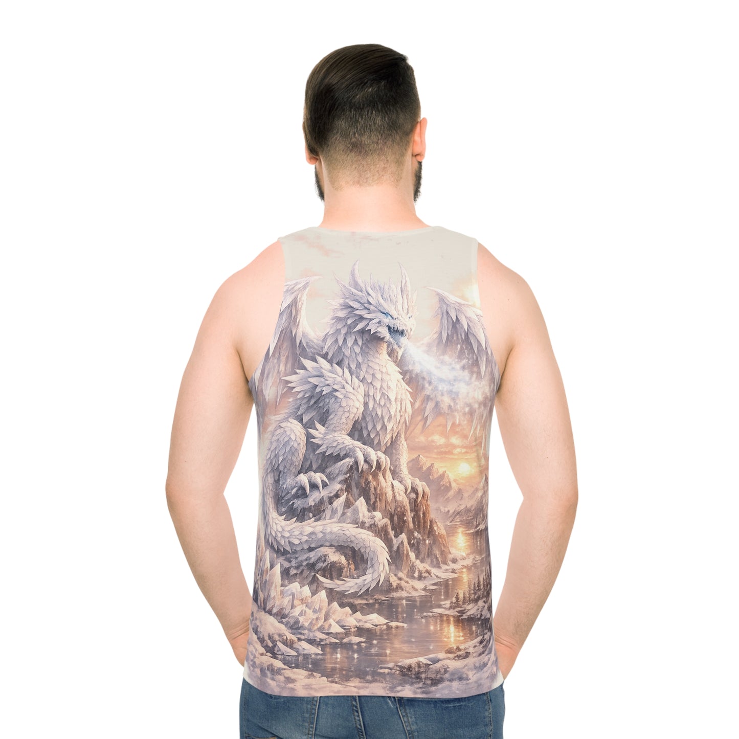 Dragon Sunrise Tank Top — Fantasy Ice Dragon All-Over Print